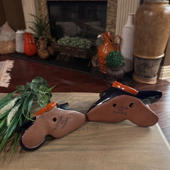 Set of Mexican Pottery Colorful Butterfly Wall Plaque Hand Painted Art Decor - Picture 3 of 7